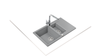 Кухонная мойка CLIVO 60 B-TQ 1½B 1D ALUGRAUMETALLIC